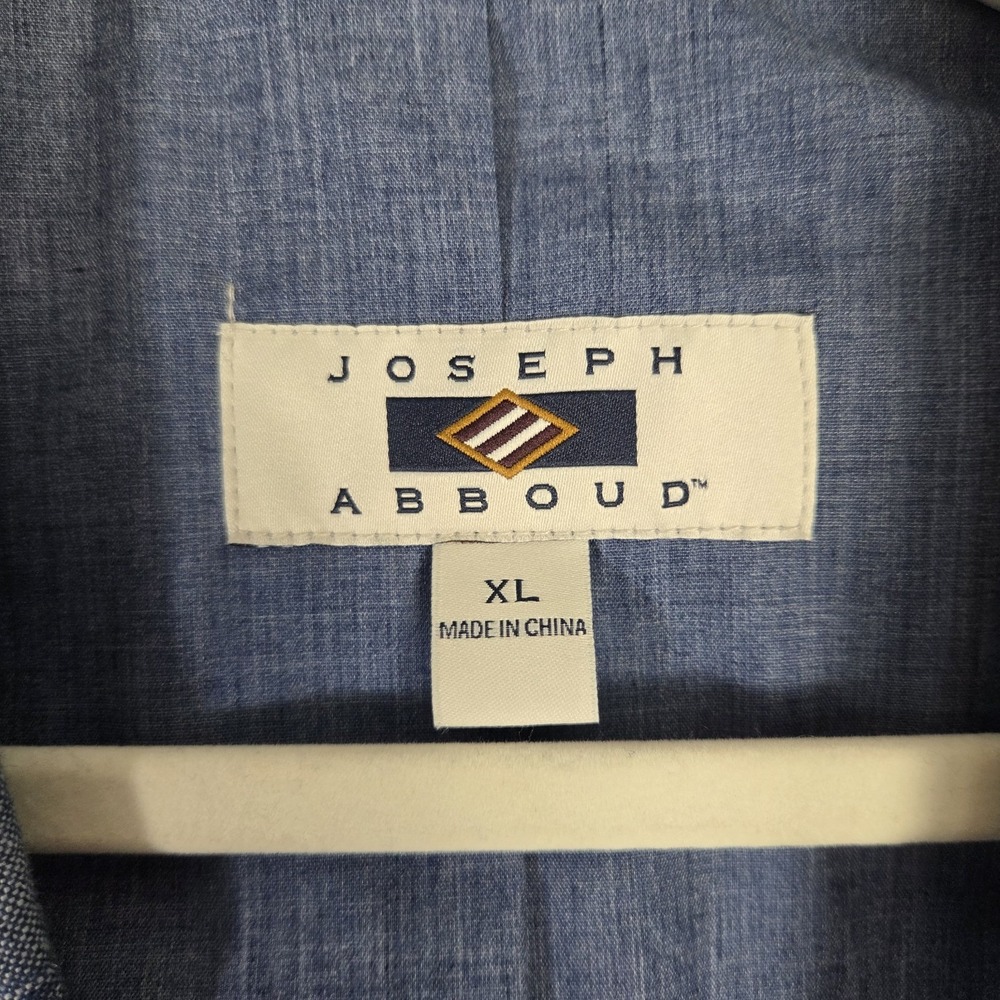 Joseph Abboud Mens XL 100% Linen Blazer Blue Plaid Sport Coat Lightweight - Picture 5 of 12